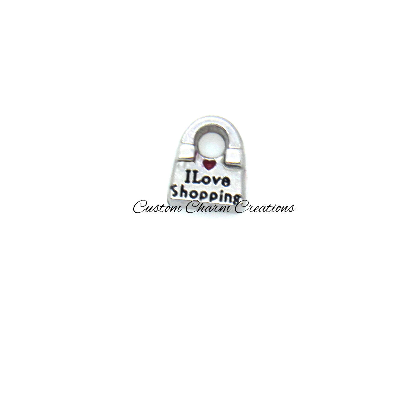 I Love Shopping Floating Locket Charm - Custom Charm Creations