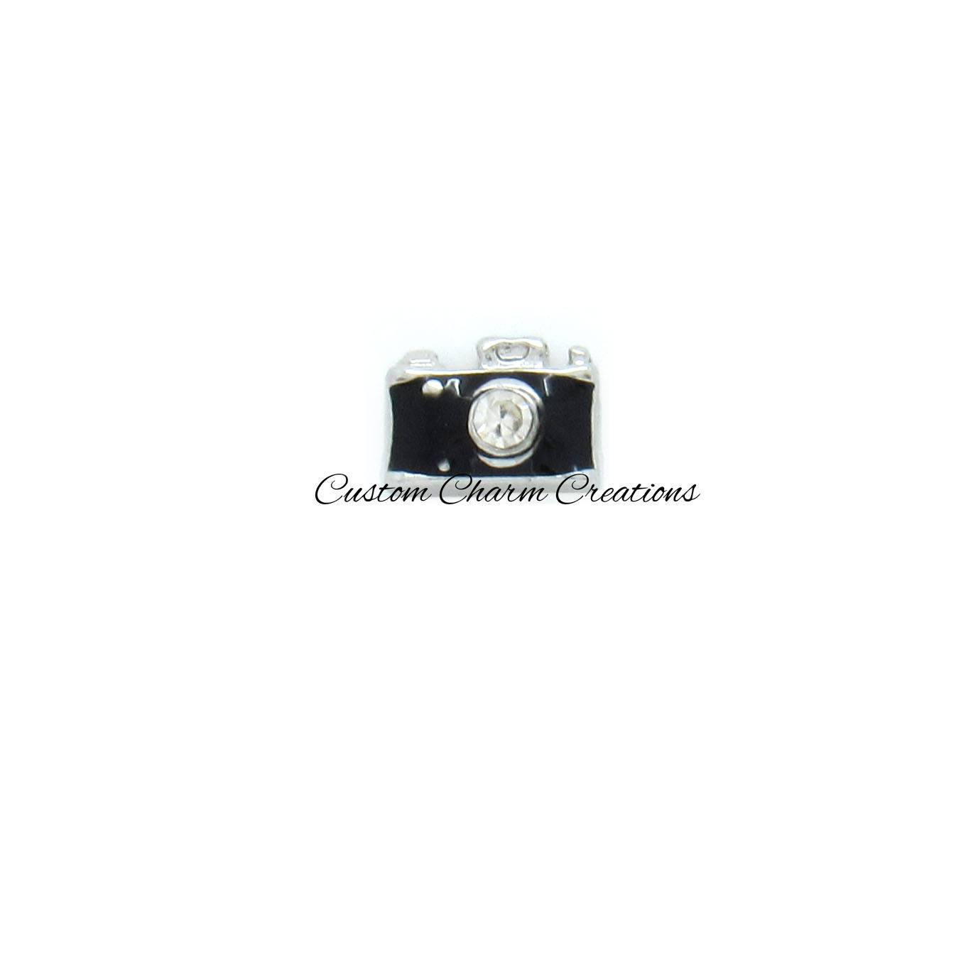 Black Camera Floating Locket Charm - Custom Charm Creations