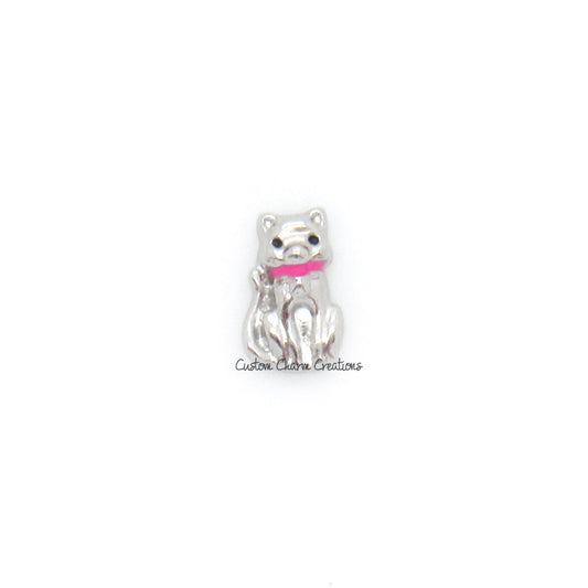 Silver Cat Floating Locket Charm - Custom Charm Creations